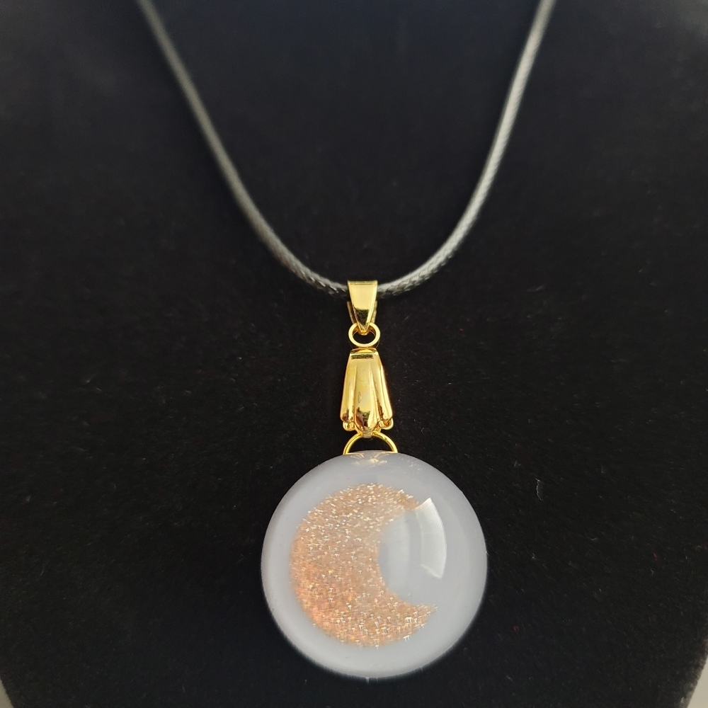 Handmade necklace, Resin Jewelry, Moon Resin Pendant, unique gift ideas